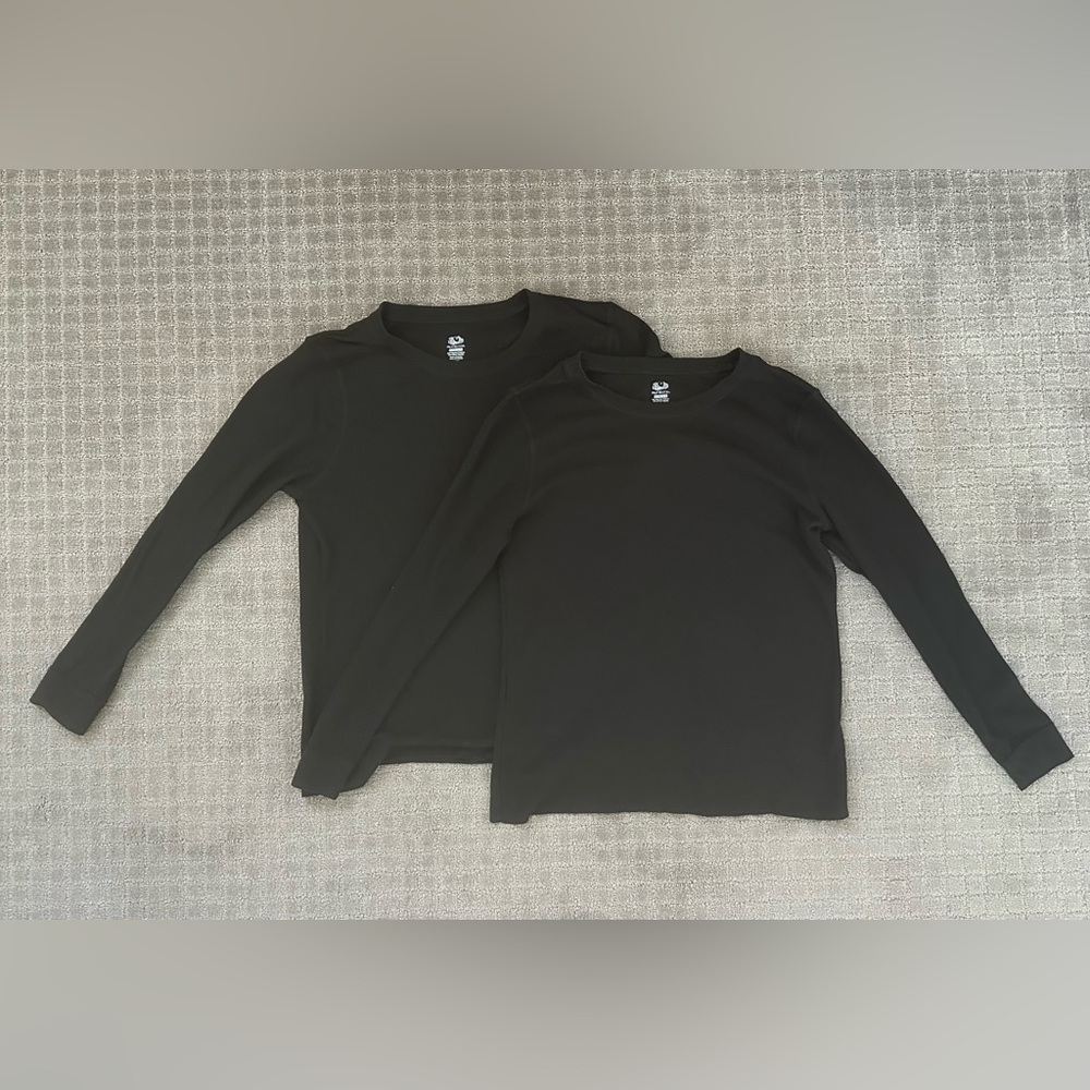 Fruit of the Loom Black Thermal Waffle Top XL Long Sleeve (Set of 2)